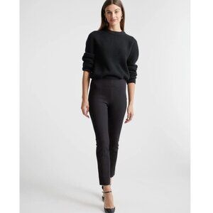 Quince Ultra-Stretch Ponte Pintuck Ankle Pants Black Size XS